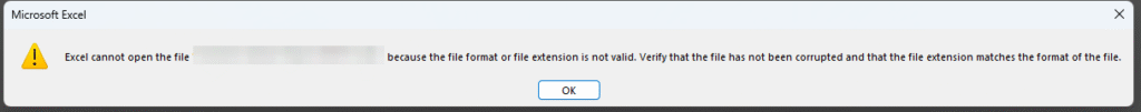 Corrupt Excel file
