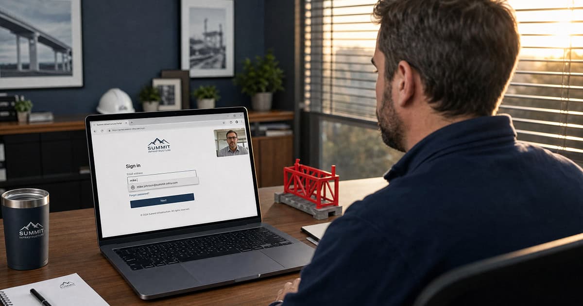 Password manager autofill offering a single matching login during a screen share on a client video call